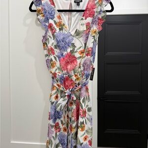 NWT Express Floral Ruffle Sleeve Midi Dress